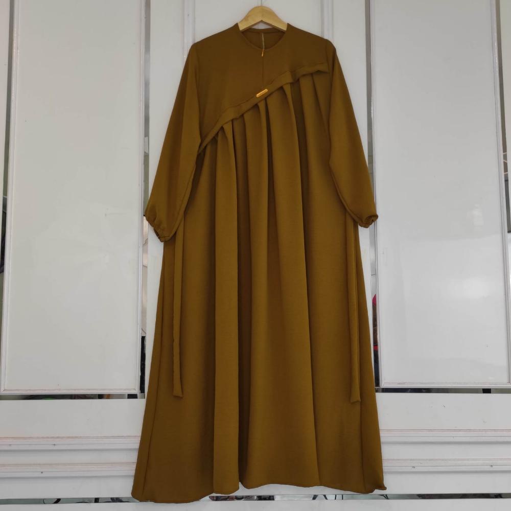 BIG SALE ELIF DRESS - Gamis Jumbo Polos LD 130cm Soft Crinkle Airflow Premium TERPERCAYA