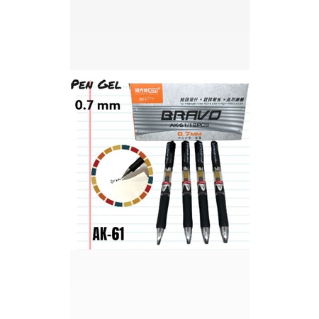 

Pulpen Gel BRAVO 0.7MM tinta hitam terlaris 1Lusin