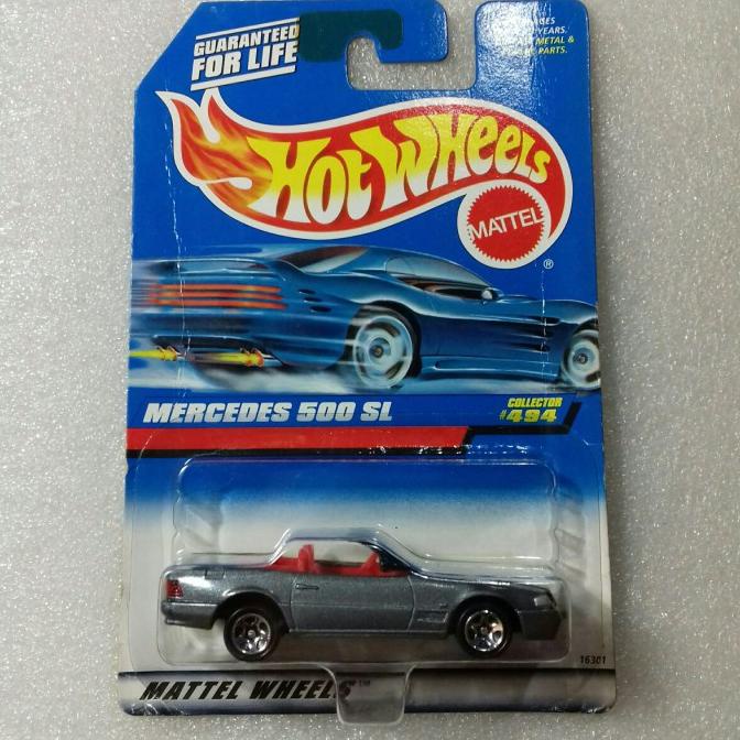 Hot Wheels Mercedes 500 SL Abu-abu. Full Besi Body Chassis. Detailed.