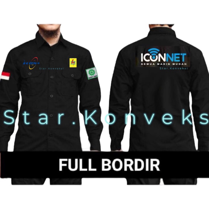 Stok Baru Seragam Kemeja ICONNET PLN BUMN PDH PDL Baju ICONNET PLN Lengan Panjang