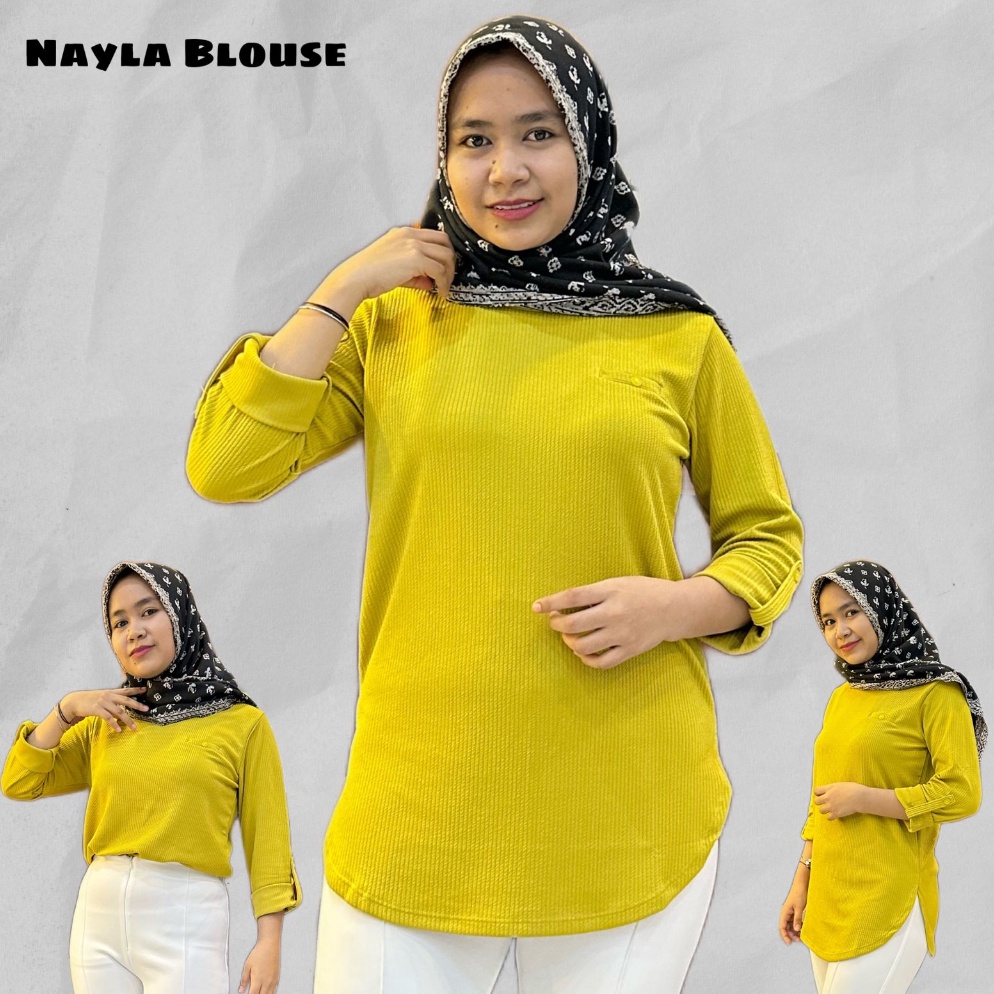 MURAH T-Shirt (NAYLA BLOUSE)• Kaos Atasan POLOS Wanita // Kaos FENOMENAL Polos Lengan Panjang // Kao
