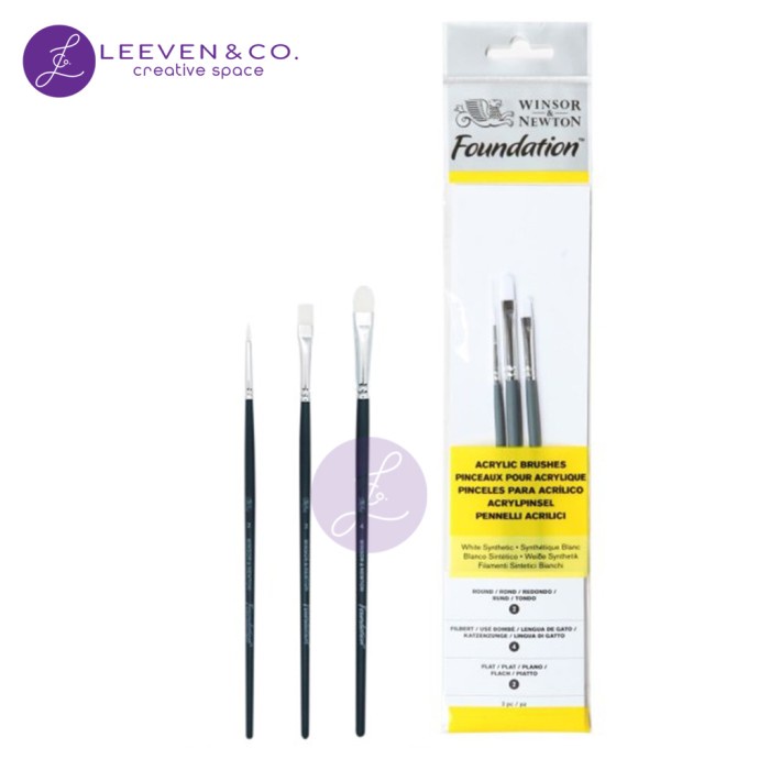 

WINSOR & NEWTON FOUNDATION ACRYLIC BRUSH MIX SET 3PCS