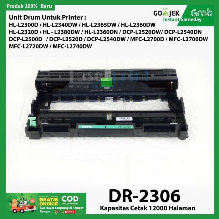 Unit Drum Dr-2306 Printer Brother Mfc-L2700D/L2700Dw/Dcp-L2540Dw/L2740 Printer