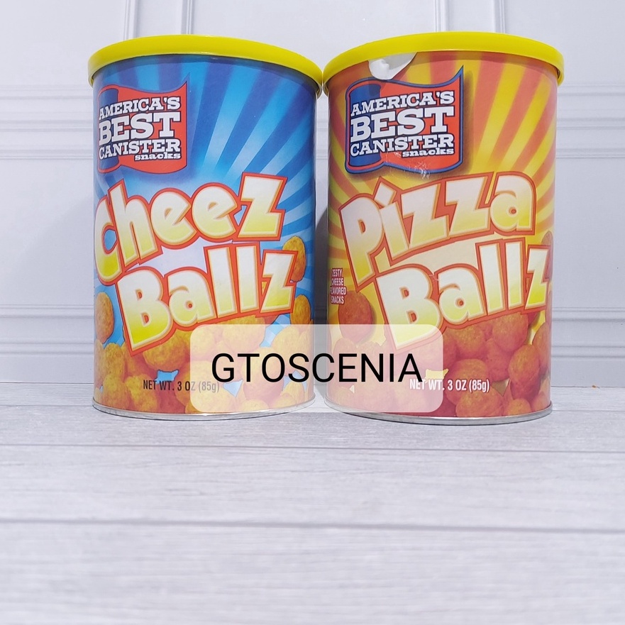 

[11.D✓E➸) AMERICAN BEST CANISTER CHEEZ BALLZ 3OZ PIZZA CHEESE CURLZ superr.keren!