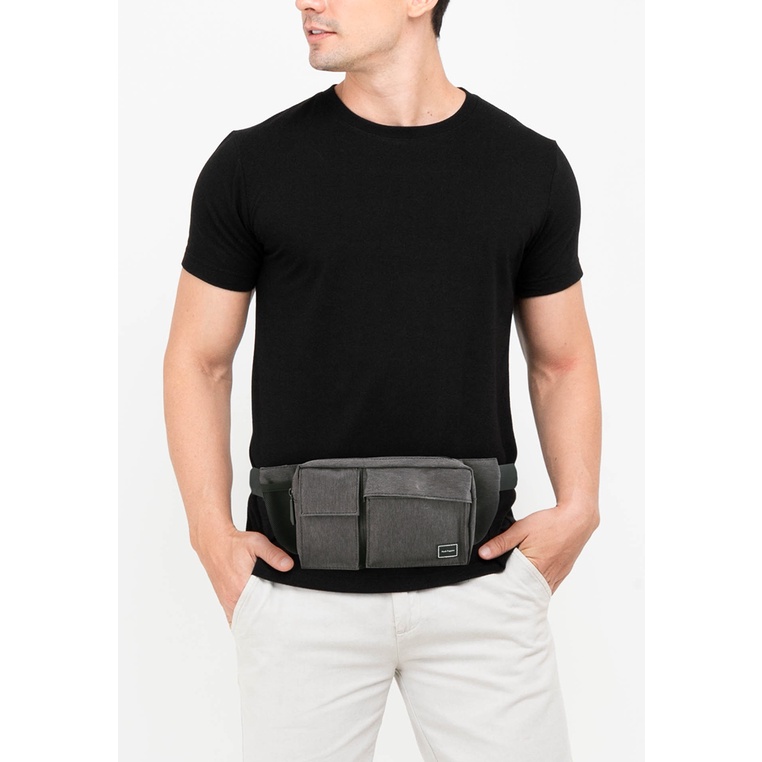 Tas Pinggang Hush Puppies Original Pria WaistBag Material poliester Nikah Ori 100% Kekinian WAIST BA