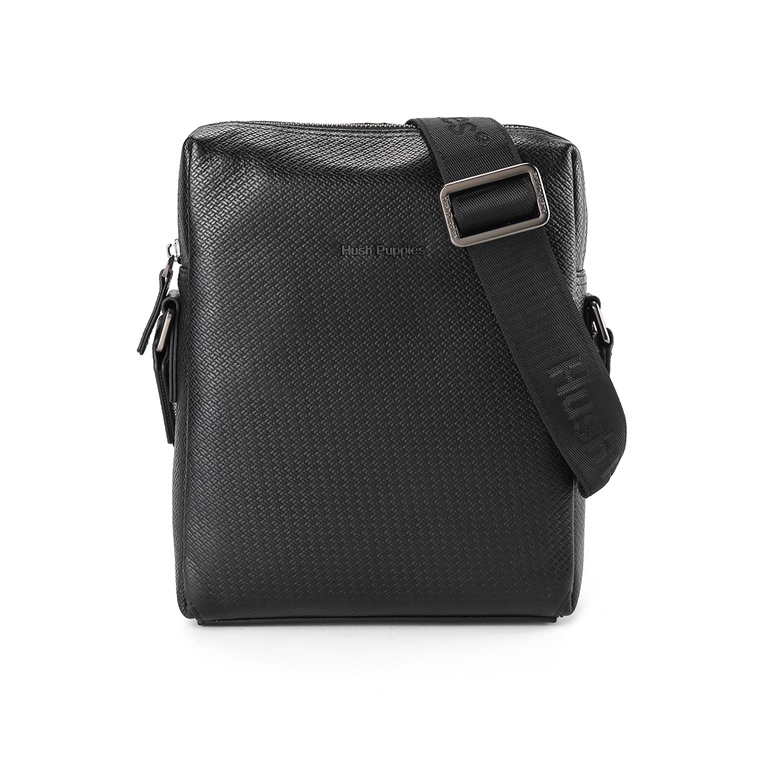 Tas Selempang Hush Puppies Original Pria Bahu Hitam dengan siluet urban timeless Nikahan Branded Aes