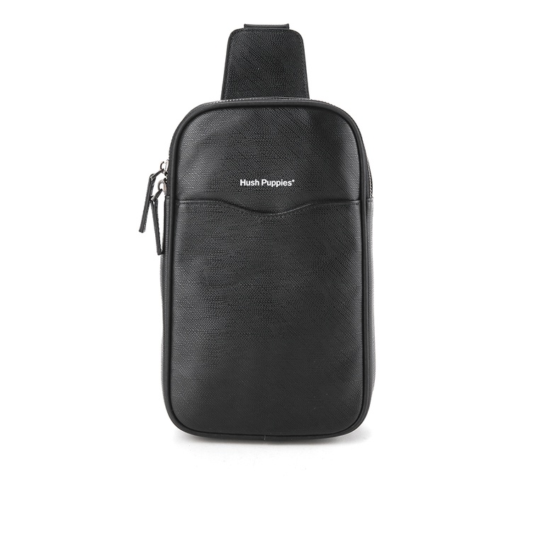 Tas Selempang Hush Puppies Original Pria Bahu Warna hitam Kuliah Branded Menawan Canny Chest Bag 233