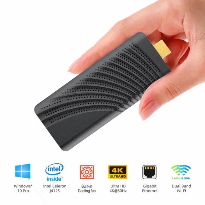 Terlaris Mini Pc Stick T6 Pro 6/128Gb Intel Quadcore J4125 Gemini Lake Wifi Lan