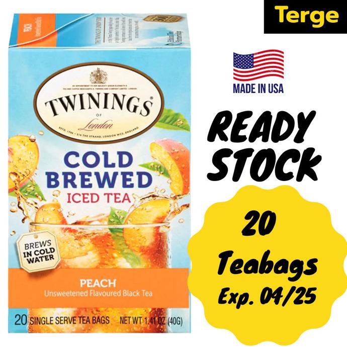 

Twinings Cold Brewed Ice Tea Peach Mixed Berries Mint English 20 bags