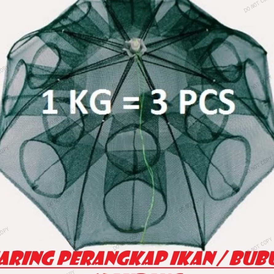 12.12 Payung Bubu Jaring Jebakan Perangkap Udang ikan Kepiting Model Payung 16 8 12 Lubang murah