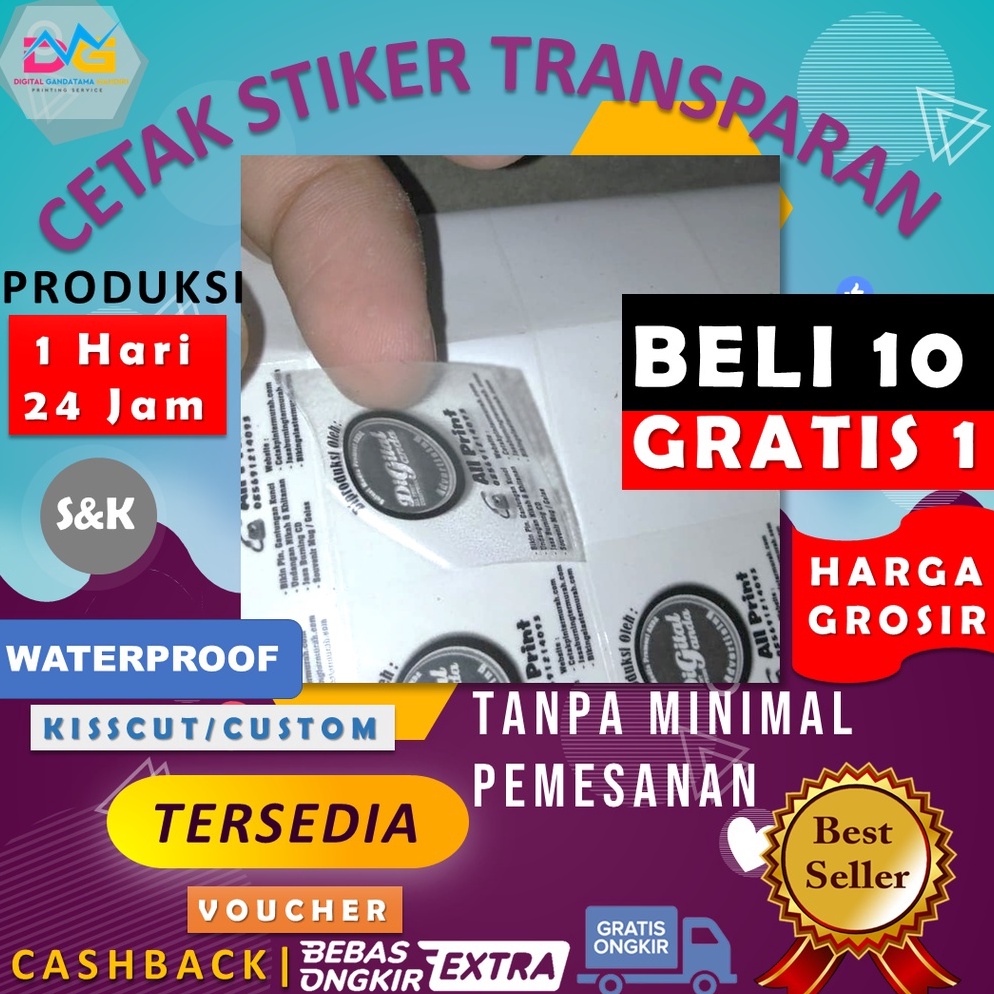 

Ready-CETAK STIKER TRANSPARAN A3+ (PRINT + CUT)