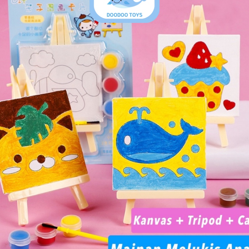 

(㊛G-㊖J8> Lukisan Kanvas Mini(10x10) - Painting Mini Canvas (free tripod) - Children Canvas Painting / Set Kanvas Lukis Anak Kado Ulang Tahun aamanah.!!