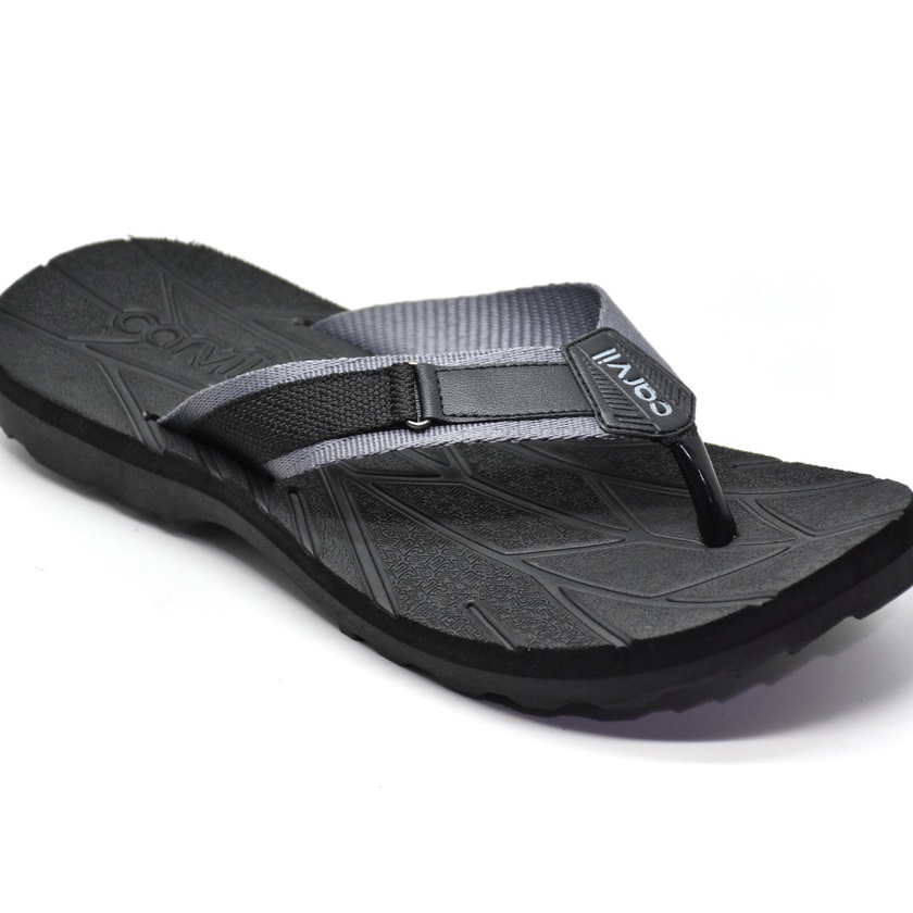 [N➤V◆/U) Carvil Sandal Jepit Pria Cafu-M Black/Grey -terrviral.