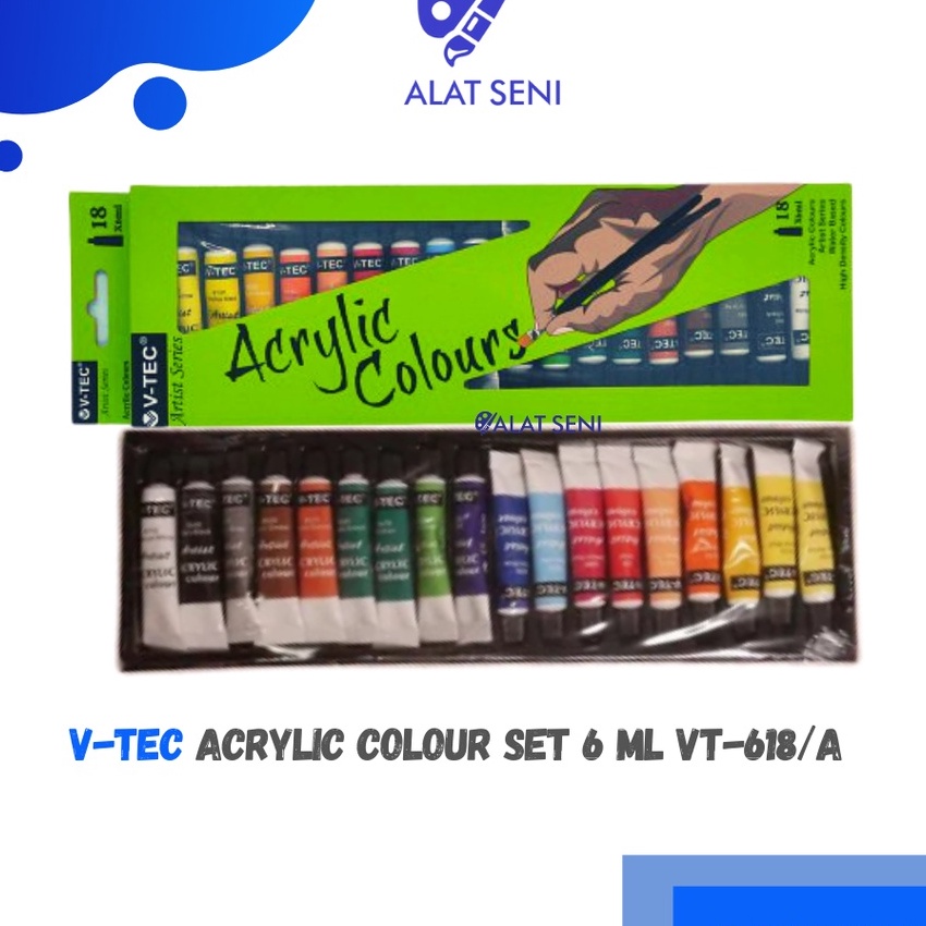 

[14F-♫J☑> Cat Akrilik / V-TEC ACRYLIC COLOURS 6 ML SET 18 / V-TEC CAT AKRILIK 18 WARNA / PAKET CAT AKRILIK - top.produks.!!