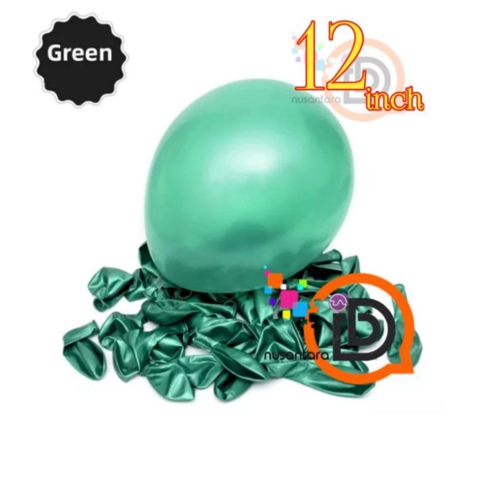 Balon Metalik HIJAU / Balon latex Metalik 12 inch / Balon latex