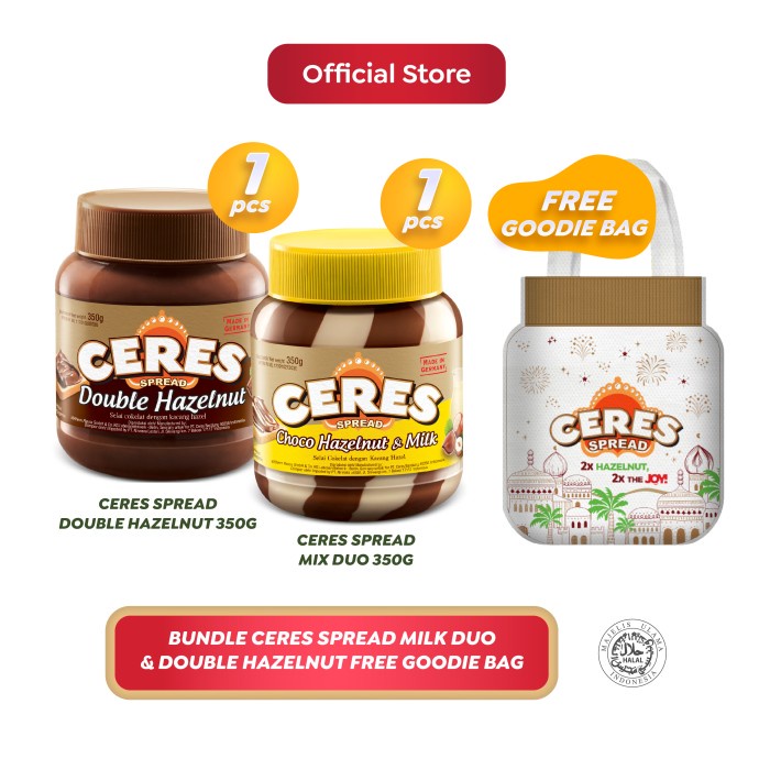 

Bundle Ceres Spread Milk Duo & Double Hazelnut Free Goodie Bag