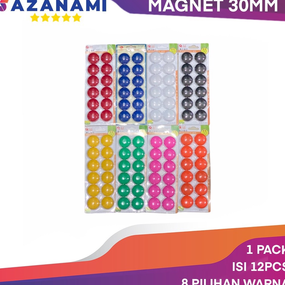 

11.11 Brand MAGNET BESAR 3CM PAPAN TULIS 30MM MAGNETIC PIN WHITEBOARD 1PACK 12PCS