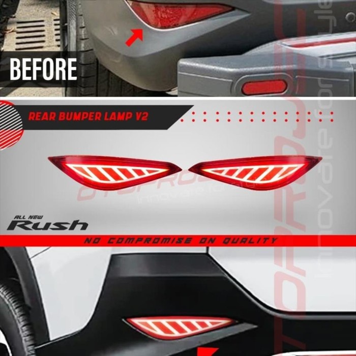 Lampu LED Reflektor Bumper All New Rush Mata Kucing 3D Otoproject best
