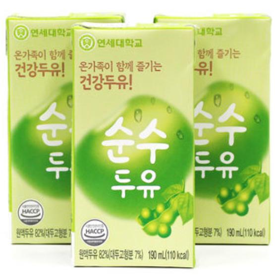 

favorit] yonsei pure soymilk 190 ml / susu kacang kedelai murni dari korea