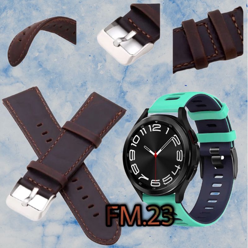 STRAP TALI JAM KULIT LEATHER ASLI SAMSUNG GALAXY WATCH 6 CLASSIC 47MM BAND GW