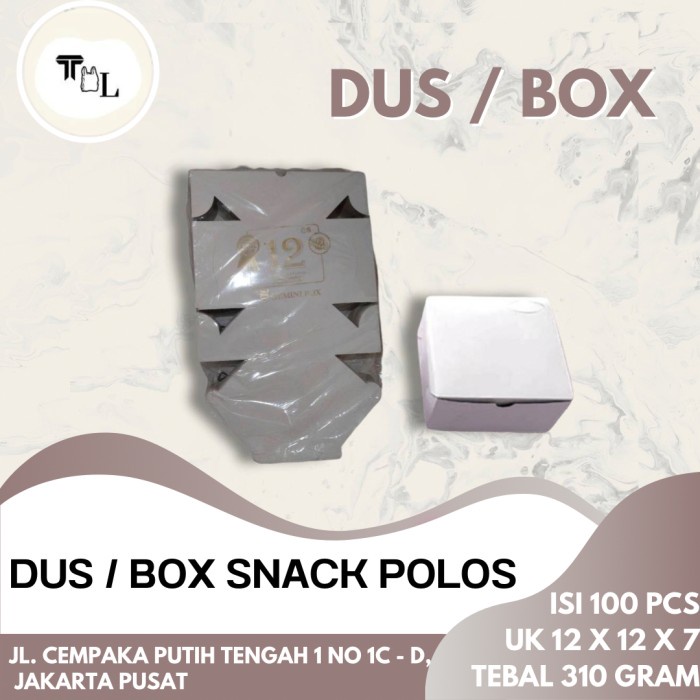 Terlaris Dus / Box Snack Polos - 100Pcs - Uk 12X12X7