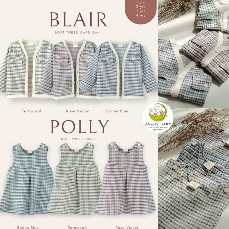 REKOMENDASI BLAIR SOFT TWEED CARDIGAN BELL & BO/ POLLY SOFT TWEED DRESS BELL & BO/ CARDIGAN KOREA / 