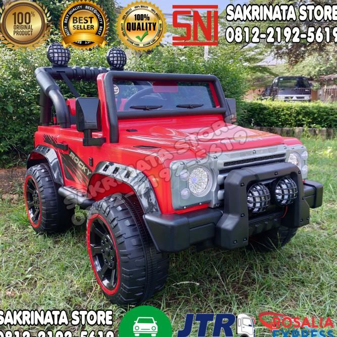 Mobil Aki Mainan Anak Jeep Rocky Merah Murah