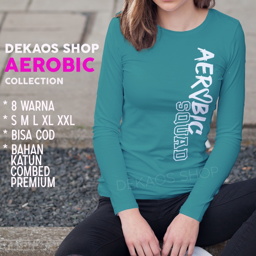 TOP SALE BAJU AEROBIC WANITA / KAOS AEROBIC WANITA / KAOS SENAM ZUMBA LENGAN PANJANG  / SETELAN ZUMB