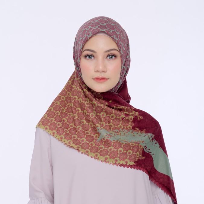Sale BIA X Cut Meyriska - Istanbul Tawny Port Scarf Kerudung Segi Empat Termurah