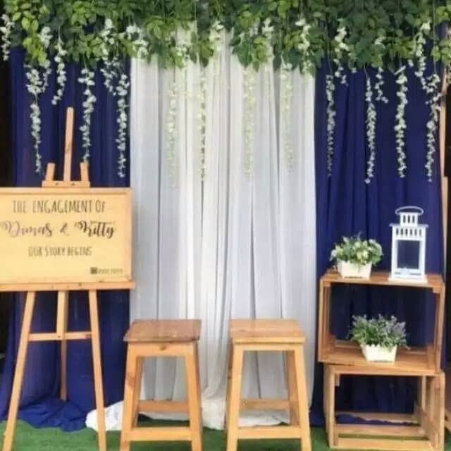 Paket Dekorasi Backdrop Photobooth Lamaran (Bunga Daun) Bestseller Backdrop