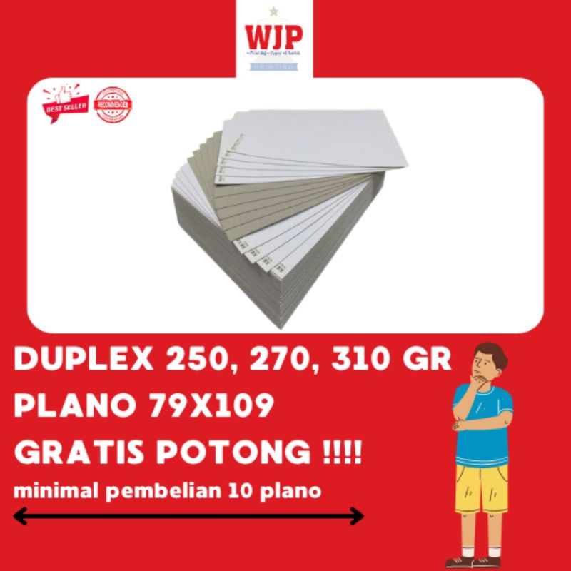 KARTON DUPLEX 250, 270, 310 GR UKURAN A4, F4, A4, CUSTOM