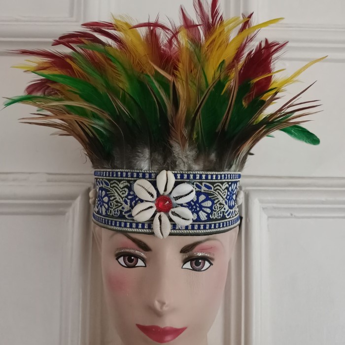 Bulu Bulu // Aksesoris Kepala // Topi Dayak // Ikat Kepala Berkualitas