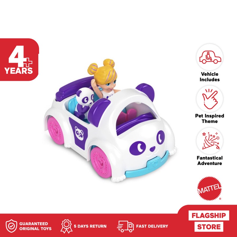 Polly Pocket Pollyville Car Panda - Mainan Boneka Anak Perempuan