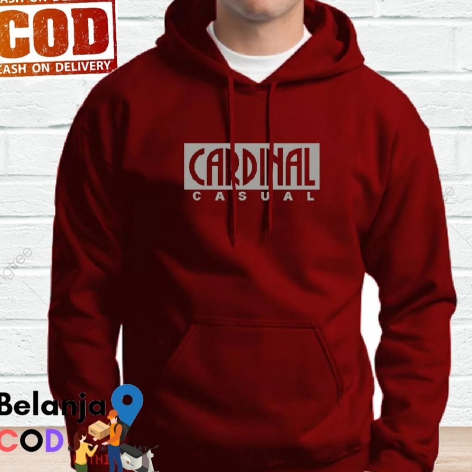 Laris Jaket Sweater Hoodie - Hoodie Distro Terbaru Cardinal Casual Blok Logo Silver -