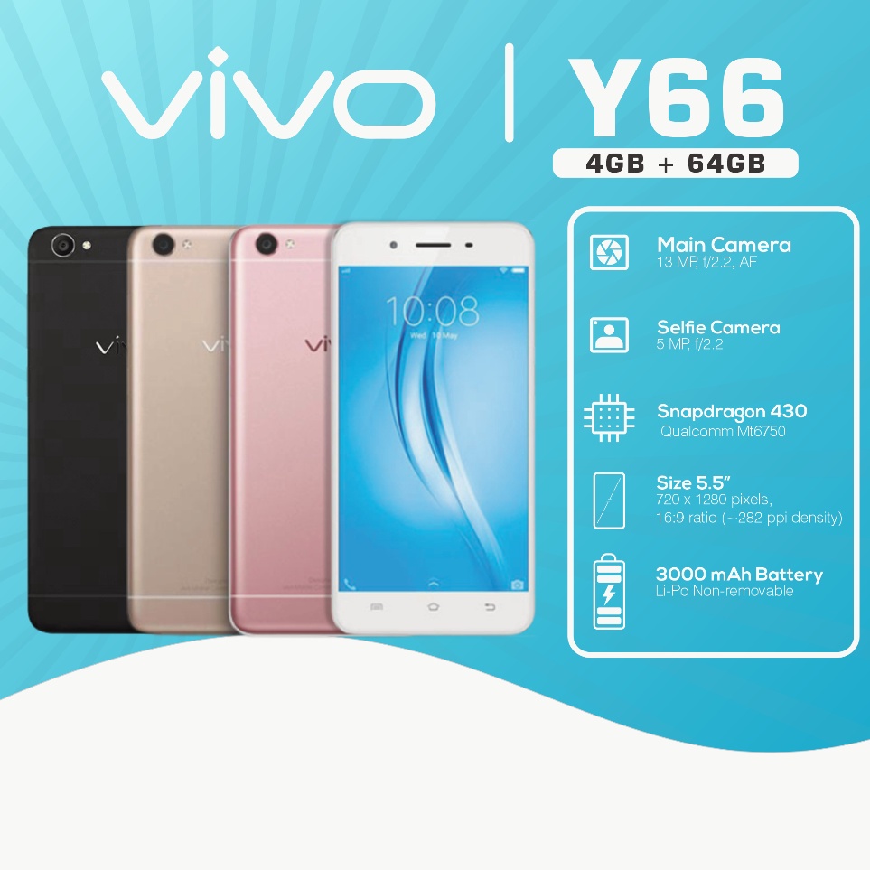 Terlaku. HP VIVO Y66 RAM 4/64GB original100% 4G Smartphone Android NEW GARANSI Terlaris