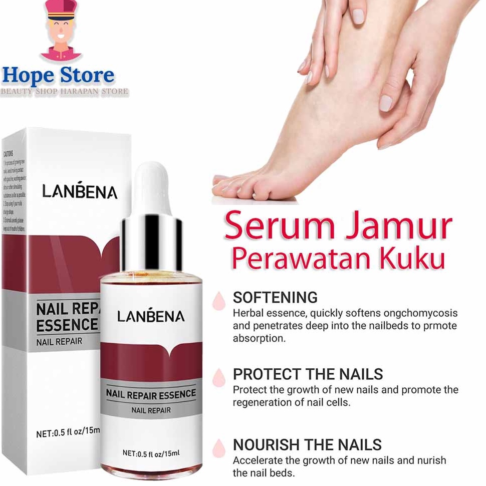 Jaminan KualitasJ4v9U Hope Store - Lanbena Obat Kuku Serum Jamur Kuku Perbaikan Kuku Rusak 12ml