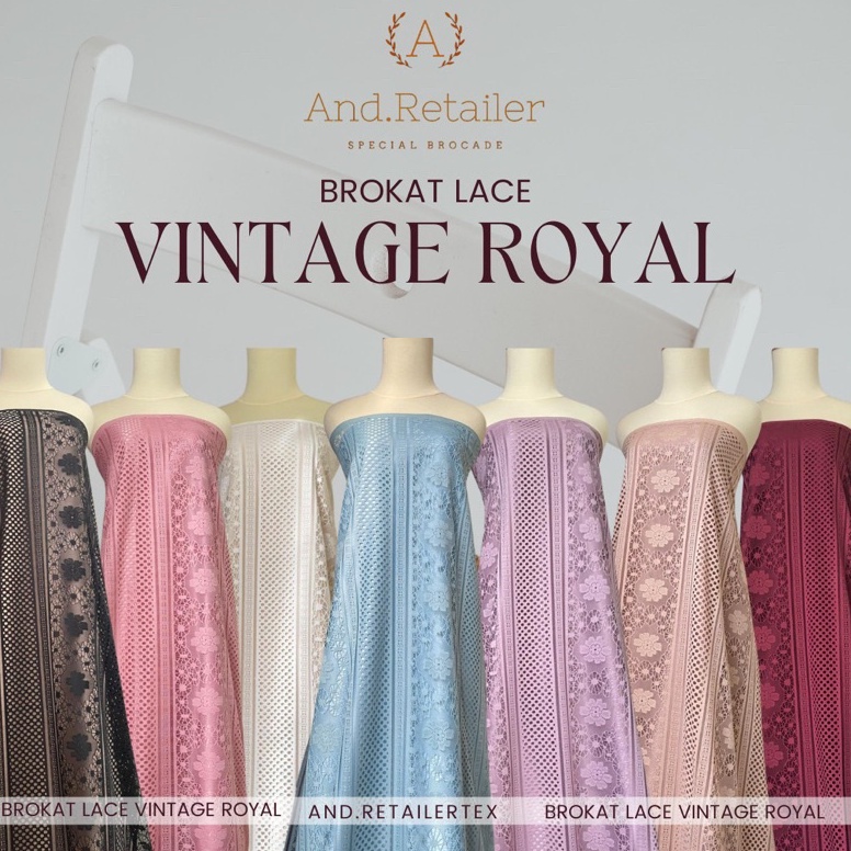 Sale Kain Brokat Lace Vintage Royal Hitam Black dan Lilac Tidak akan Rugi