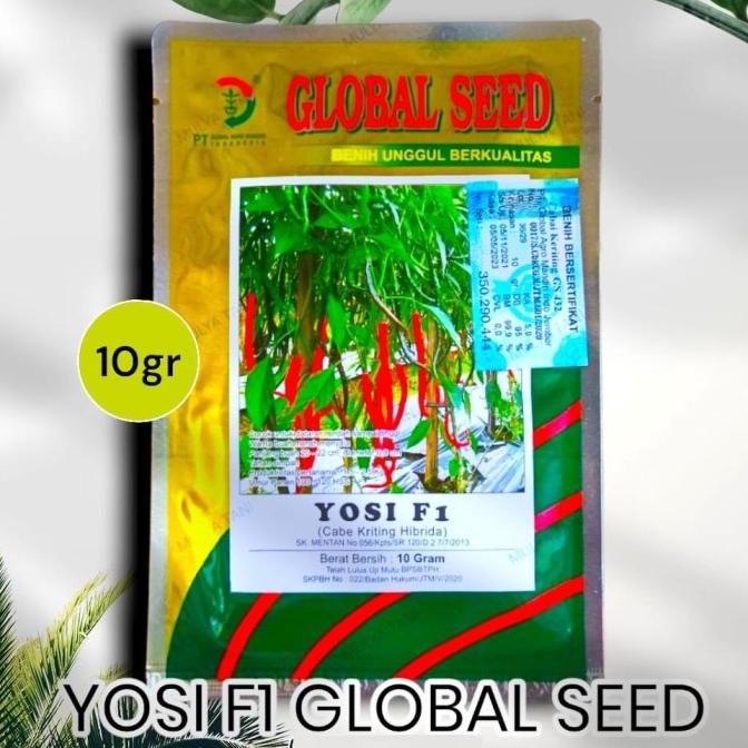 Benih Cabe Merah Keriting Hibrida YOSI F1 Global Seed kemasan 10 Gram