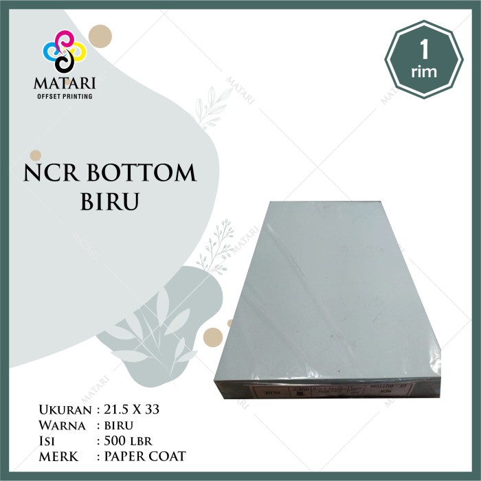 

Kertas NCR Carbonless Paper Bottom Warna Ukuran F4 / Folio HOT SALE