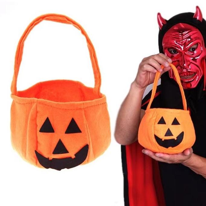 

langsung order saja] Tas Permen Labu Trick Or Treat Halloween Pumpkin Candy Bag Murah