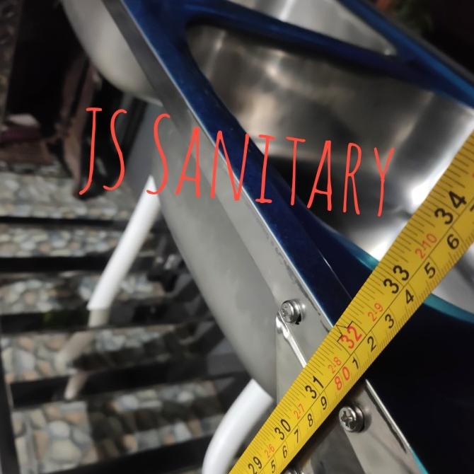 Bak Cuci Piring Meja Stainless + Kaki Portable 2 Lobang 80Cm