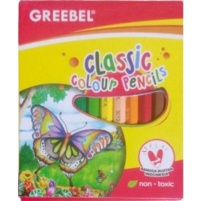 

Pensil Warna Kayu Greebel 12 warna kecil ( pack )