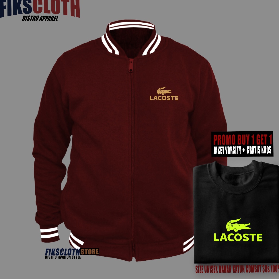 Paling LakuV1h1G (promo cod)fikscloth.store jaket baseball varsity pria wanita lacoste free kaos bah