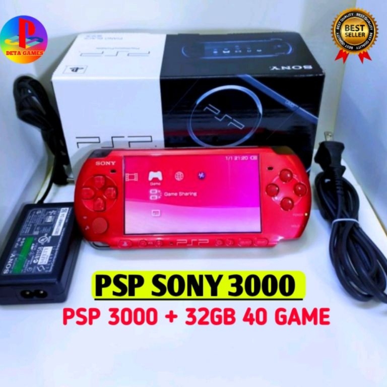TERBAIK PSP SONY 30xx/20xx/10xx + MC 32GB Full 40 Game Second Jepang