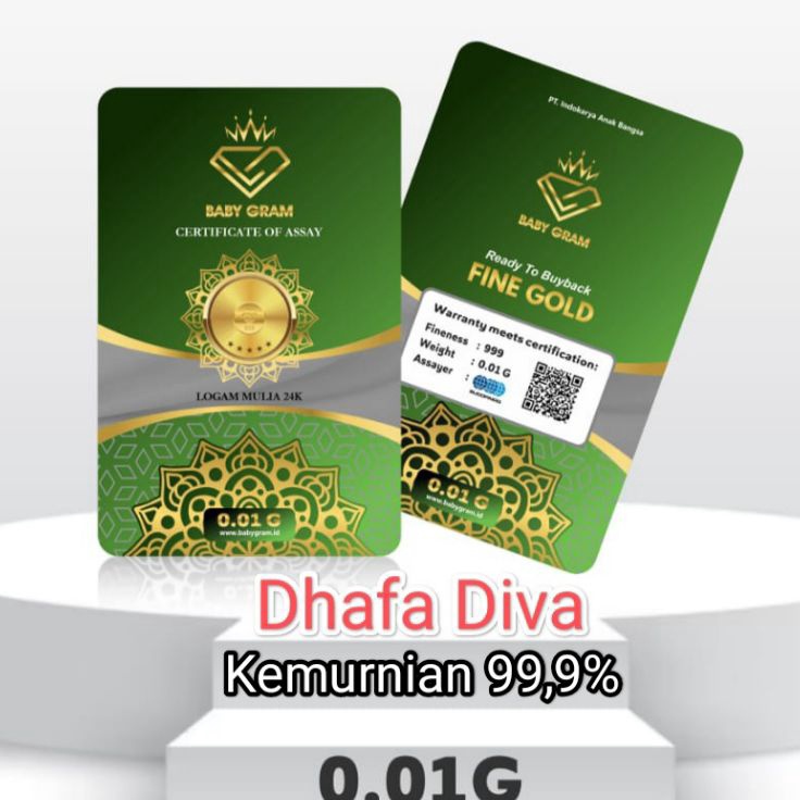 Harga GrosirH2t7S Baby Gram Baby Gold 0.01 0,01 gram Emas Mini Gold Logam mulia 24 Karat
