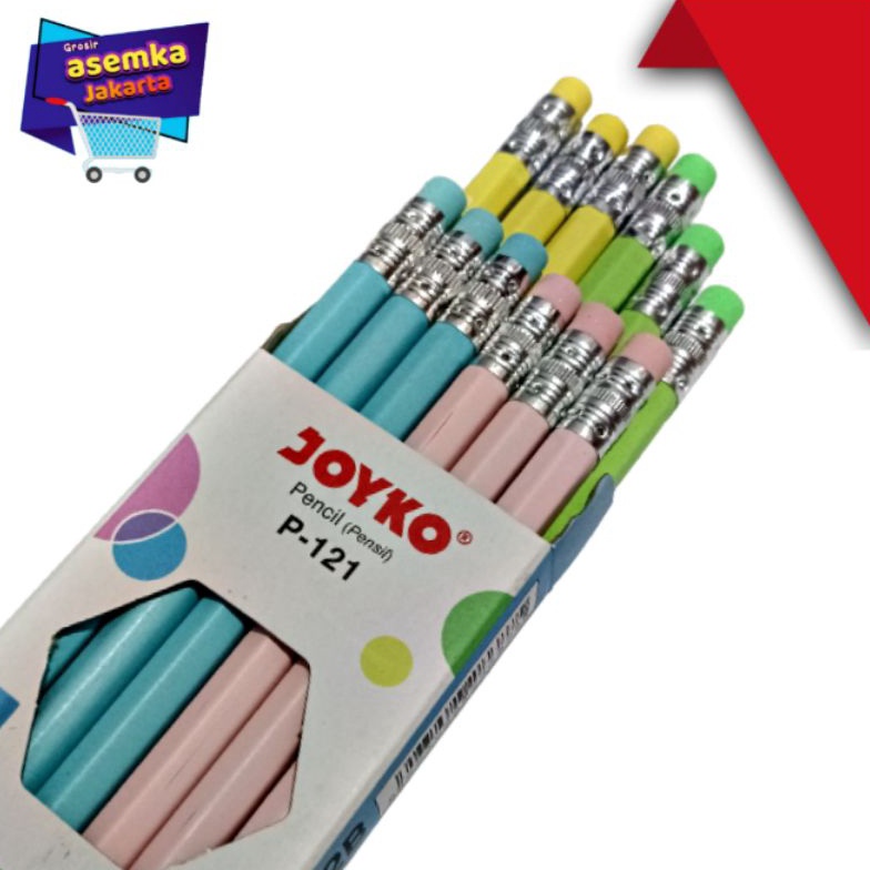 

6R07G Pensil 2B Joyko P-121 Clean Eraser ada Penghapus 12pcs Best Terlaris