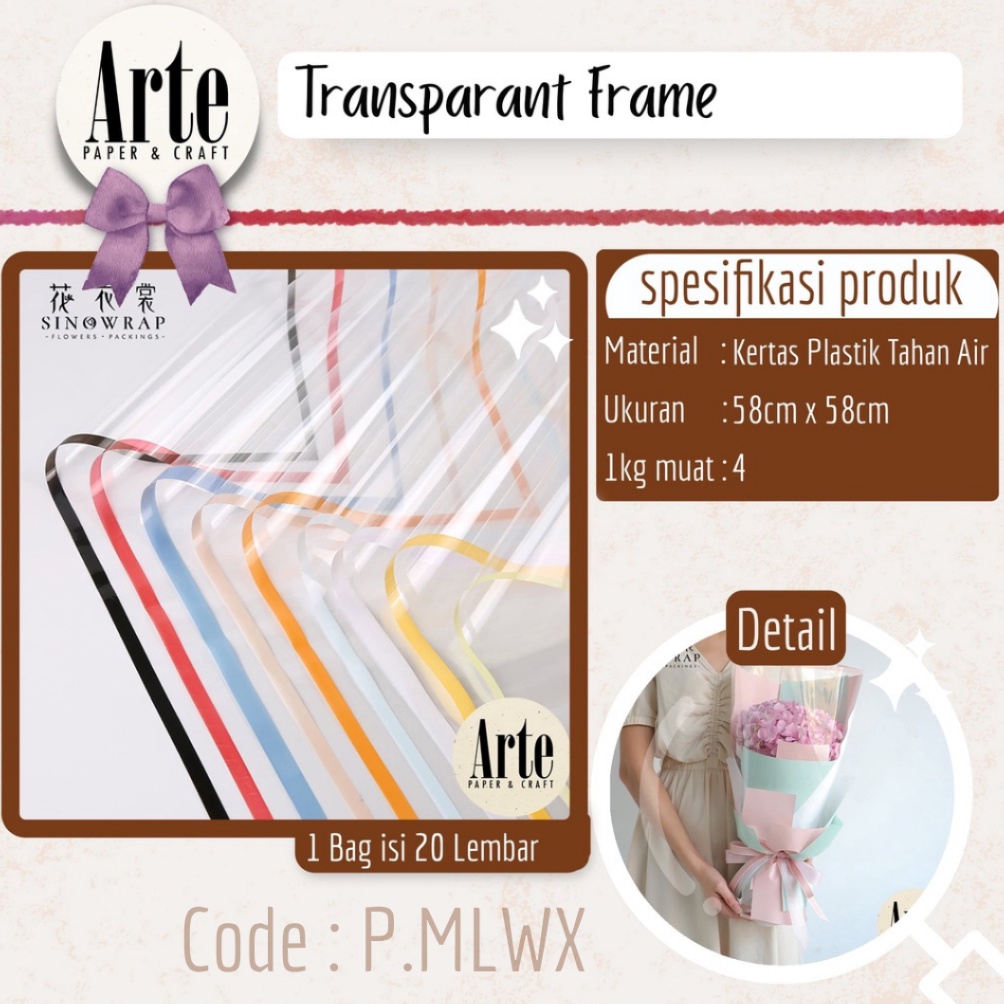 

35 20 Lembar Cellophane Transparant Frame Bingkai Kertas Buket Korea Bunga Flower Wrapping Paper Kado Arte Grosir Jakarta P.MLWX ➷Laris