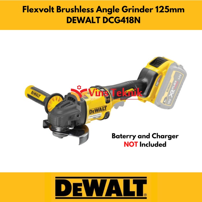 Unit Only Cordless Angle Grinder Gerinda Baterai Dcg418 Dewalt Dcg418N