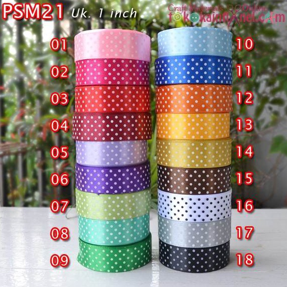 

QK38 Psm21 Pita Satin Motif Polkadot Kecil Lebar 1 Inch Per Roll ✪Murah Banget