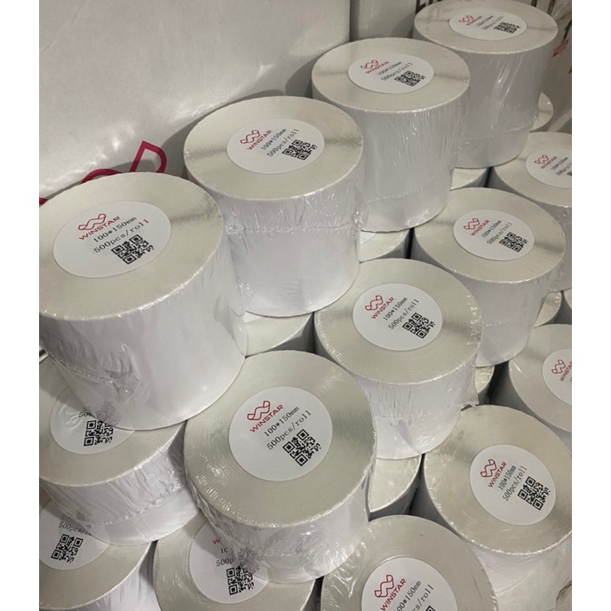 

[P✓➛.FY) Kertas Thermal Sticker/Label sticker thermal 100 x 150 MM Barcode UK A6 Murah -baanyak diminati..!